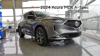 2024 Acura MDX ASpec  TRIM BREAKDOWN  West Side Acura in Edmonton Alberta [upl. by Ver]