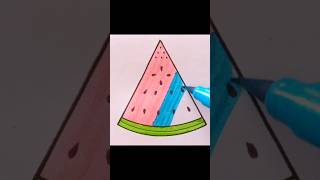 Easy Watermelon🍉 Drawing 🍉 art ytshorts satisfying creative [upl. by Hudnut518]