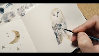 Sketchbook Night sketching with Metallic Watercolors [upl. by Nilatak]