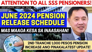 ✅ TO ALL SSS PENSIONERS JUNE PESION RELEASE MAS MAAGA amp 2ND TRANCHE 1000 INCREASE LATEST UPDATE [upl. by Rox]