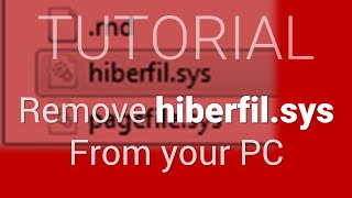 How to Remove quothiberfilsysquot file the easiest way save space or turn ONOFF Hibernation [upl. by Deron]