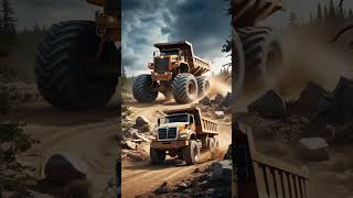 A giant dump truck vs Small dump truck exposed dumptruck heavyvehicle heavydutyconstruction [upl. by Amethist]