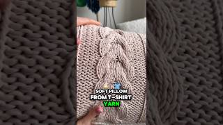 How to knit soft pillow from tshirt yarn knitting [upl. by Vizzone]