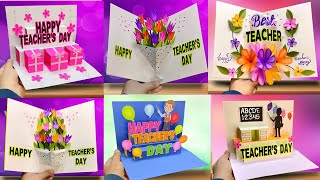 DIY 6 Teachers Day greeting card Handmade Teachers day popup card making idea [upl. by Luamaj]