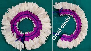 Orchid Tuberose dindu  cloth hara  fabric garland  flower making  diy [upl. by Gabriell548]