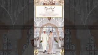 Muslim wedding Invitation I Nikkah Invite I DIgital Invitation I Caricature Invite I Graphē Weddings [upl. by Henrion]