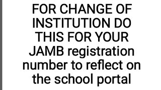 HOW LONG IT TAKES FOR JAMB REGISTRATION NUMBER TO Reflect on the school portal [upl. by Yhcir]