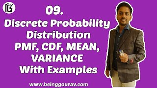 Discrete Probability Distribution  PMFCDF  MEAN VARIANCE  with Examples [upl. by Luce770]