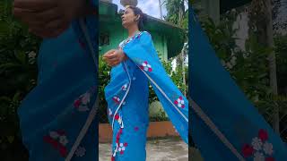 Easy flower paste sador Mekhela amp matching hand made juwelary shorts diy artandcraft [upl. by Anasiul]