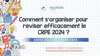 CRPE 2024 ～ COMMENT SORGANISER POUR RÉVISER EFFICACEMENT [upl. by Schuler]