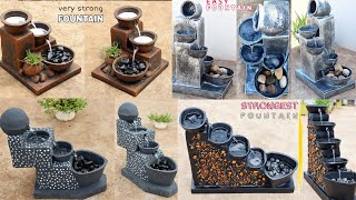 Cemented Craft  Amazing 4 Best Homemade Indoor Strongest Waterfall Fountain  Cemented Life Hacks [upl. by Ekal]