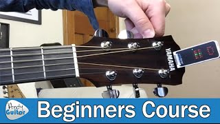 How to Tune A Guitar for Beginners Guitar Basics  Lesson 4 [upl. by Aiet]