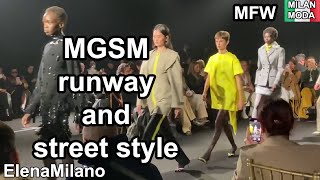 Street Style on Milan fashion week and MGSM fashion show runway 🇮🇹 italy milan mfw [upl. by Doane282]