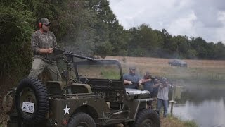 JEEP MOUNTED MACHINE GUN VS HIGDON DECOYS [upl. by Ahsinuq]