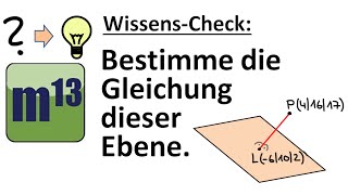 WissensCheck Ebenengleichung bestimmen und im Koordinatensystem darstellen [upl. by Golliner]