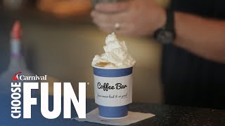 How To Make a Chocolate Lovers Coffee  2016 CCL YT Content  Carnival Cruise Line [upl. by Kartis]