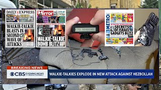 HD CBS  Walkie talkies explode across Lebanon in second coordinated attack on Hezbollah 9182024 [upl. by Ray]