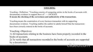 Auditing I Topic Vouching [upl. by Jaan]