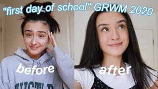 quotFIRST DAY OF SCHOOLquot GRWM 2020 makeup hair amp outfit [upl. by Snapp]