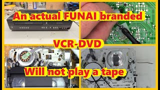 A RARE FUNAI ZV427FX4A VCRDVD wont take a tape Mechanical binding [upl. by Rheta18]