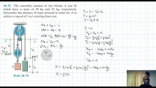 14–75 Kinetics of a Particle Work and Energy Chapter 14 Hibbeler Dynamics Benam Academy [upl. by Baryram]