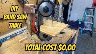 DIY Band Saw Table for Harbor Freight Bauer Portable  Free from scrap Universal Dewalt Milwaukee [upl. by Ahsiuqet]