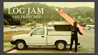 LOG JAM SURFING SAN FRANCISCO  CLASSIC DFIN LONGBOARD amp MIDLENGTH SURFBOARDS [upl. by Brunella99]