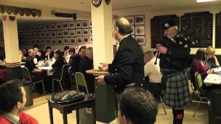 Piping the Haggis at ENRFC Burns Supper 2011 [upl. by Jeuz]