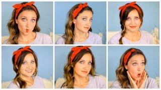 Six DIY 1Minute Bandana Hairstyles  Cute Girls Hairstyles [upl. by Jeggar]