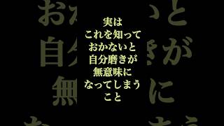 【知らないと地獄】実は自分磨きを無意味にしないために必要なこと（今日のひと言168日目）モチベーション 人生を変える言葉 良い言葉 暮らし名言生き方を変える モチベーション [upl. by Sutherland]