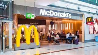 DUBAI AIRPORT TERMINAL 3  DUTY FREE DUBAI  MCDONALDS FOOD COURT  2024 [upl. by Yssis]