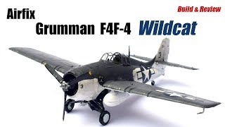 Airfix Grumman F4F4 Wildcat Starter Set  172 Scale Plastic Model Kit  Build amp Review [upl. by Noirb844]