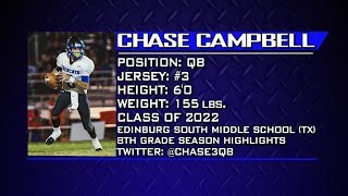 Chase Campbell QB 8th Grade Highlights [upl. by Ecnav]