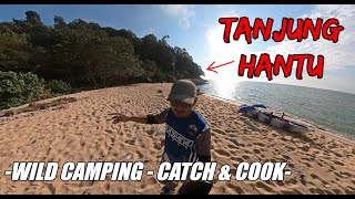 Wild Camping Pantai Tanjung HANTU  Catch amp Cook  Kayak Fishing  Camping Malaysia [upl. by Eedyah427]