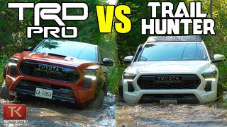 Toyota Tacoma TRD Pro vs Tacoma Trailhunter  OffRoad Showdown in Toyotas New Midsize Trucks [upl. by Holleran]