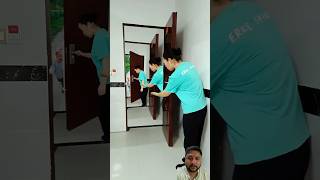 3D door animation opening and closing by lady comedy funny 3danimation animation opening short [upl. by Ilrac]