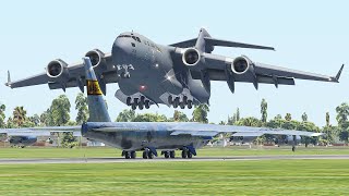 Military Aircraft C17 Almost Collide Into B52 At Runway [upl. by Darell]