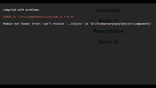 Module not found Error Cant resolve styles Compiled with problems Reactjs stylescss solved [upl. by Ailalue]