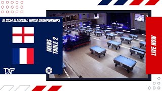 Table 2 England v France  Mens  2024 BI World Blackball Championship Bridlington Spa [upl. by Aydan]