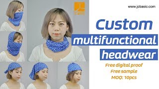 Custom multifunctional headwear custom tubular bandanas headwear bandana [upl. by Adriel]