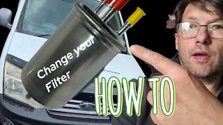 How to change your fuel filter Ford 18 transit connect 2011 [upl. by Notfol]