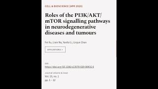 Roles of the PI3KAKTmTOR signalling pathways in neurodegenerative diseases and tumo  RTCLTV [upl. by Corissa511]