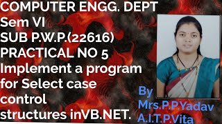 Practical No 5 Implement a program for Select case control structures inVBNET [upl. by Akimik]