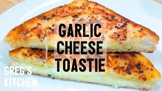 GARLIC BREAD CHEESE TOASTED SANDWICH  Food for Stoners  Gregs Kitchen [upl. by Yelik489]