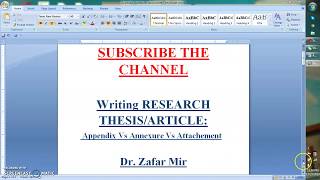 Appendix Vs Annexure Vs Attachment with Examples Dr Zafar Mir [upl. by Atnoek]