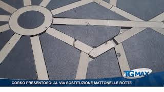 Corso presentoso inizia la sostituzione delle mattonelle rotte [upl. by Effie]