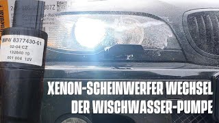 BMW E46  Reinigungspumpe Xenon Scheinwerfer Wischwasser  WECHSEL [upl. by Cullin69]