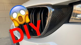 DIY HOW TO REPLACE FRONT KIDNEY GRILL ON BMW F30F32F36 EASIEST WAY [upl. by Thorin931]