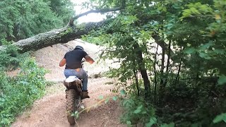 DR200 Chasing a YZ125 in the trails [upl. by Htebasil]