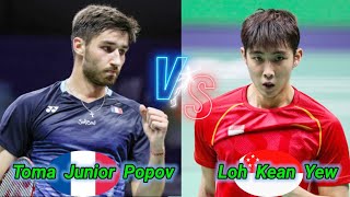 Badminton Loh Kean Yew SINGAPORE vs FRANCE Toma Junior Popov Mens Singles [upl. by Penman]